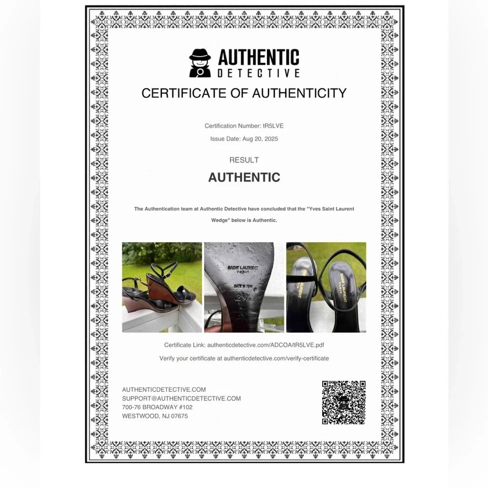 SAINT LAURENT BLACK LEATHER SANDALS (CERTIFICATE OF AUTHENTICITY INCLUDED) - Picture 3 of 8